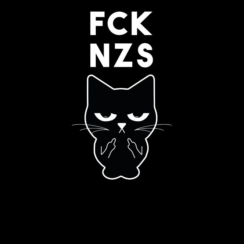 fck nzs cat middle finger