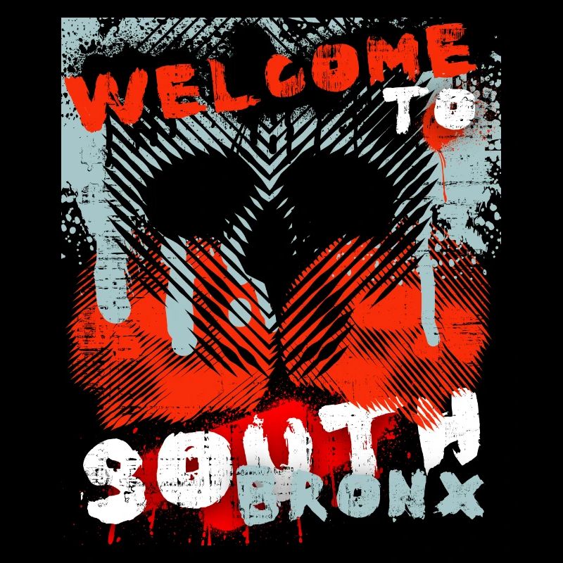 Vintage design New York-Bronx with skull