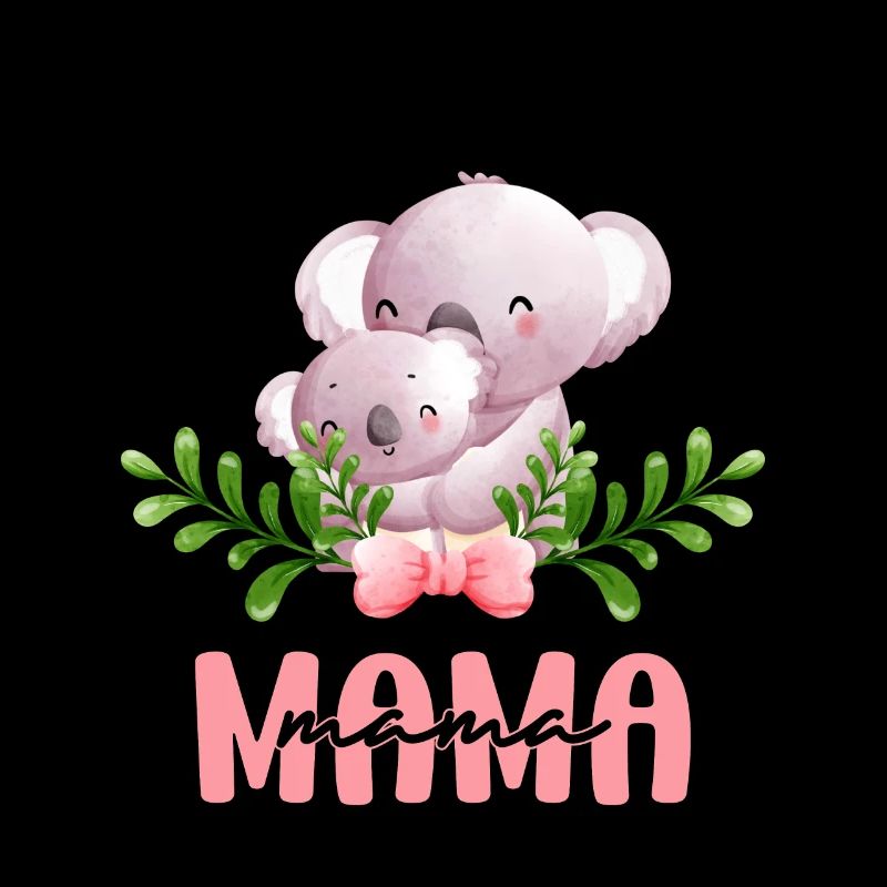 Mama Koala Mutter Kind Blumen Mutterliebe
