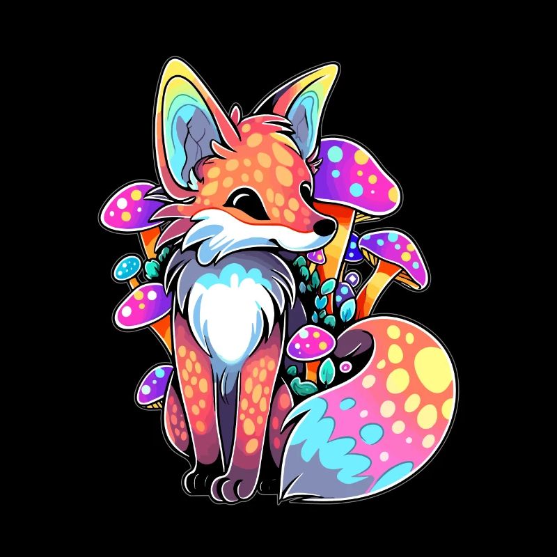Psychedelic EDM Forest Art Trippy Fox Lover