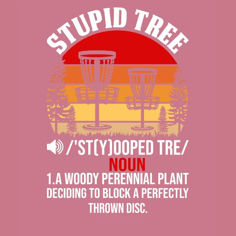 Golf Disc Funny Stupid Tree Retro Disc Golf Player