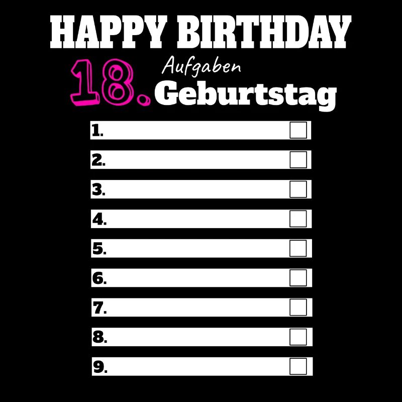 18. Geburtstag Mädchen Geschenk Lustig Aufgaben