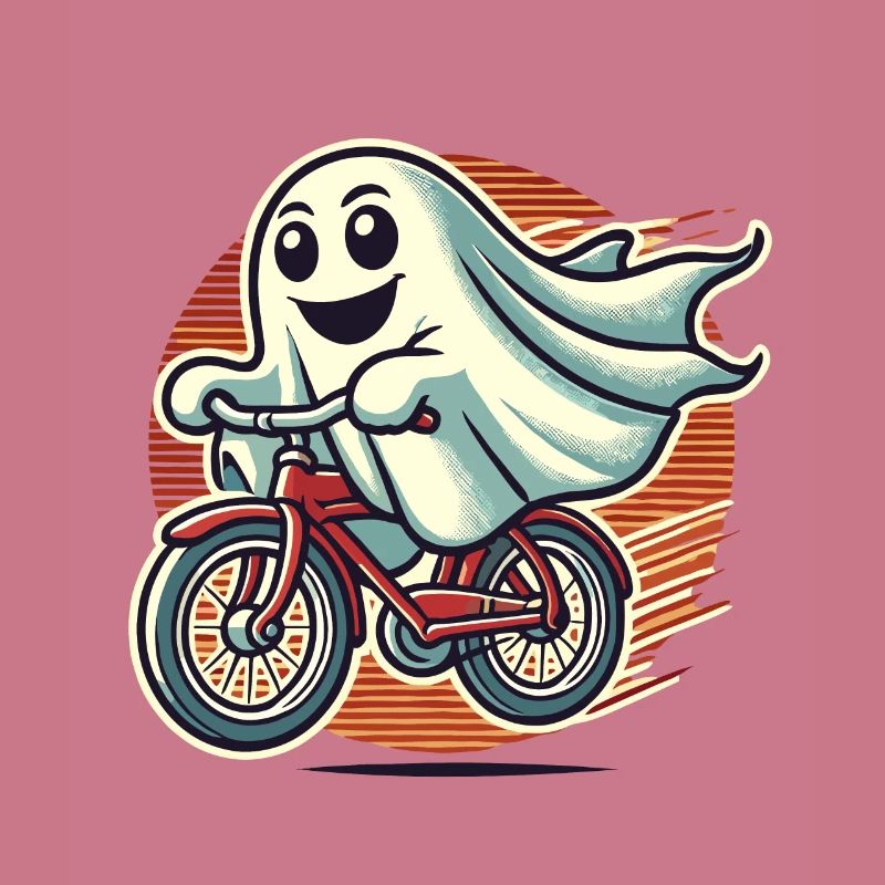 Bicycle Riding Ghost Funny Ghost