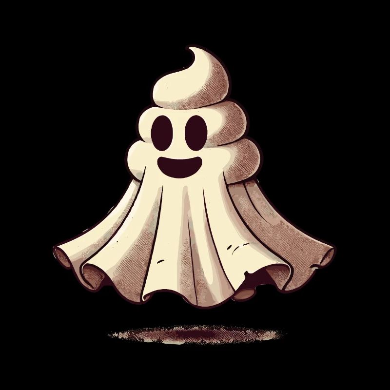 Drôle Caca Pile Ghost Bull Feuille Caca