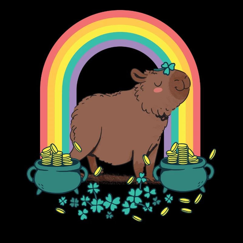 Capybara St Patricks Day Rainbow