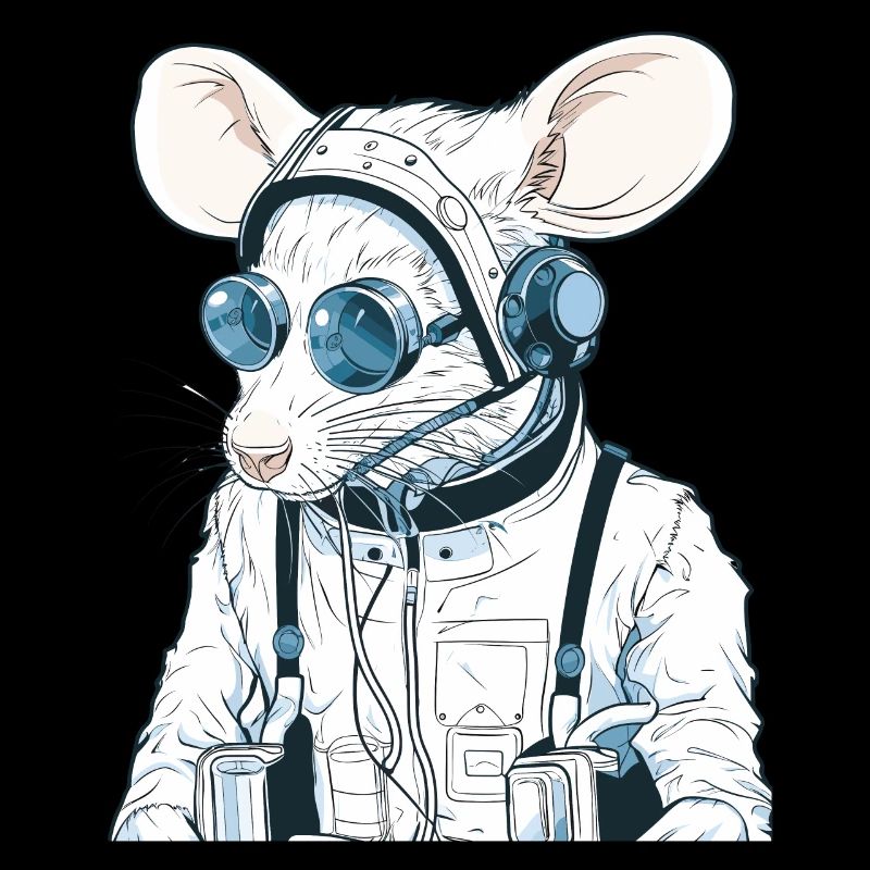 Mouse, Gaming, Pilot, Nerd, Funny, Lab Rat Rat