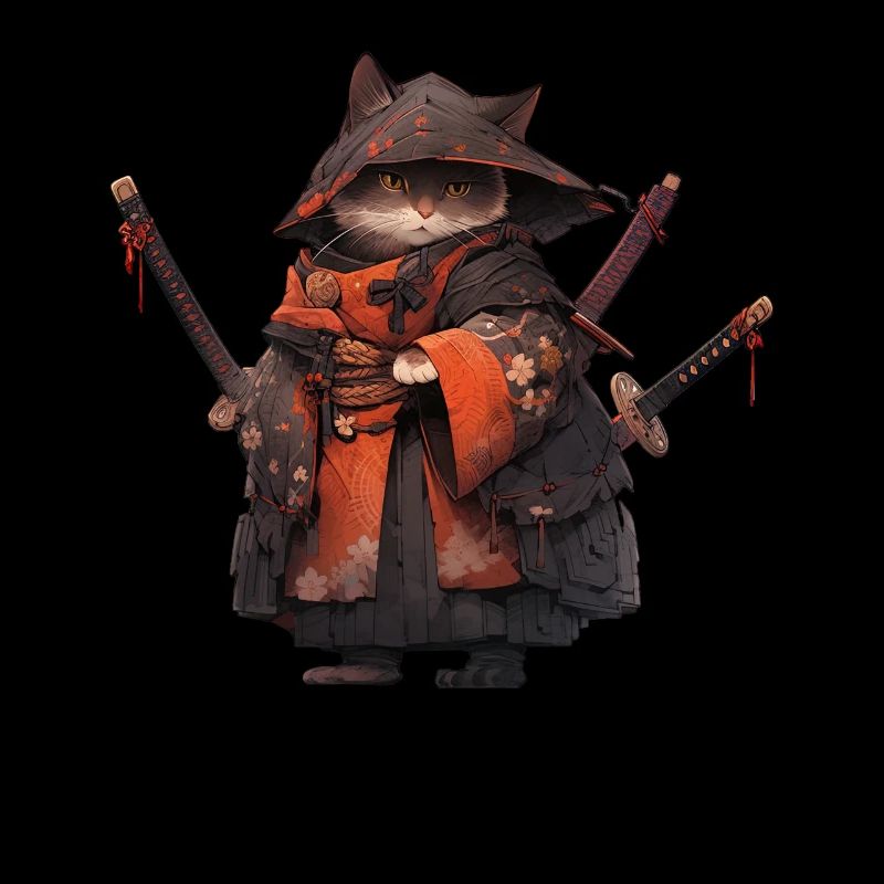 Asia Cat Japanese Samurai Samurai