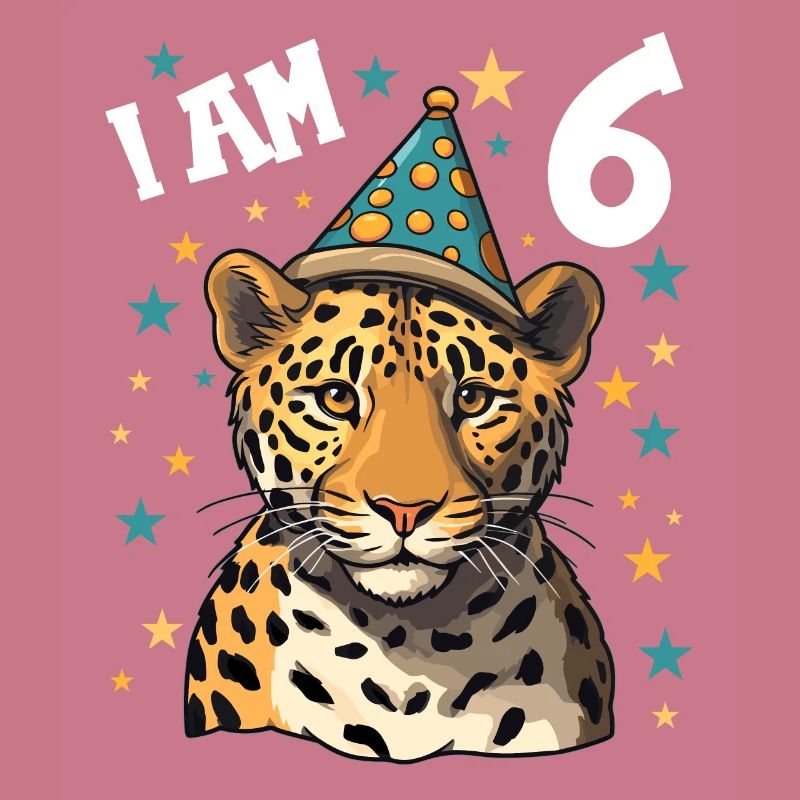 Ich bin 6 Jahre alt Leoparde Leopard 6. Geburtstag