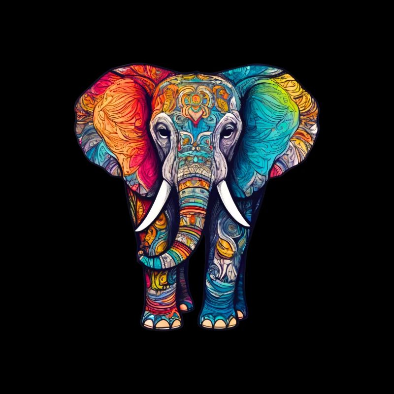 Éléphant Coloré Mignon Éléphant Bébé Mandala Hindi