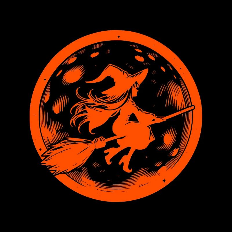 Flying Witch - Stylized Halloween Design