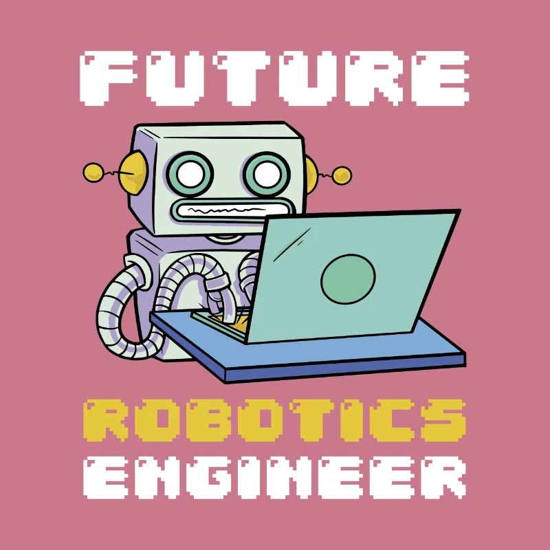 Future Robotics Engineer Robot Laptop