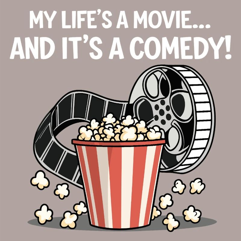 Conception de film de pop-corn drôle