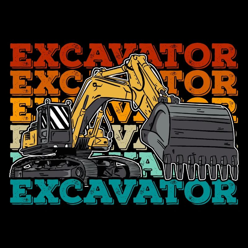 Excavator Digger Excavators Construction Worker
