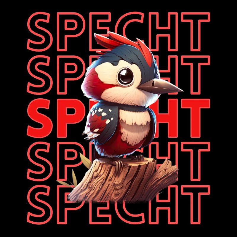 Niedlicher Specht Buntspecht Vogel Illustration