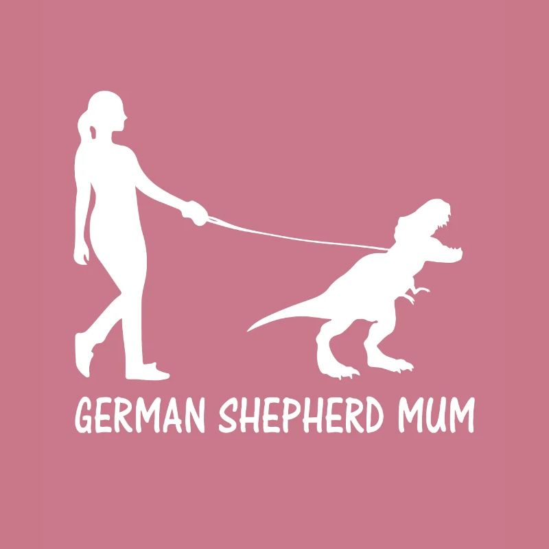 German Shepherd Mum Dinosaur GSD Owners Funny Moth