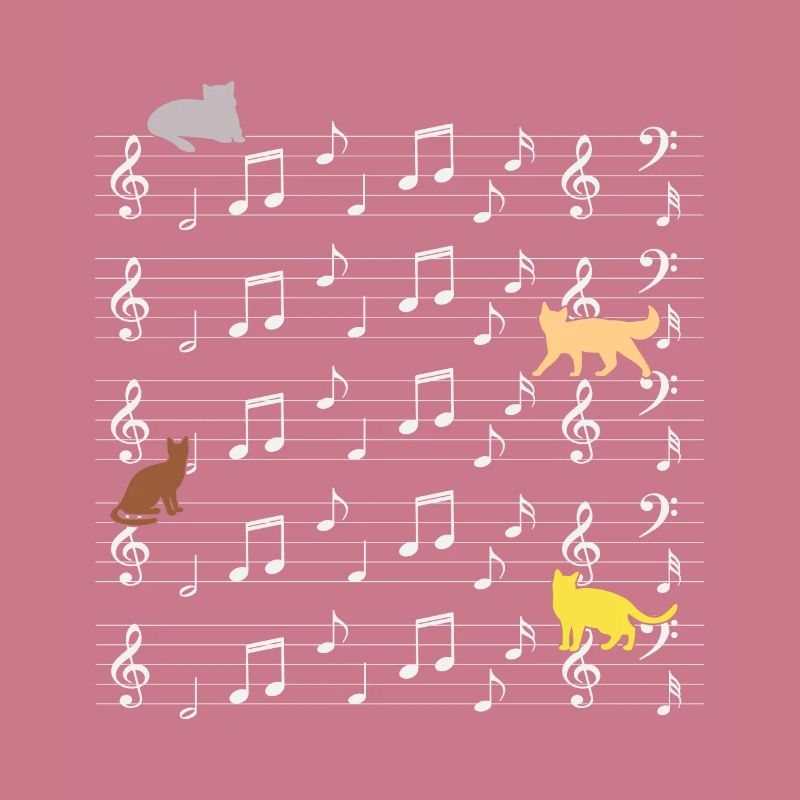 Chats jouant avec un chat de note de musique