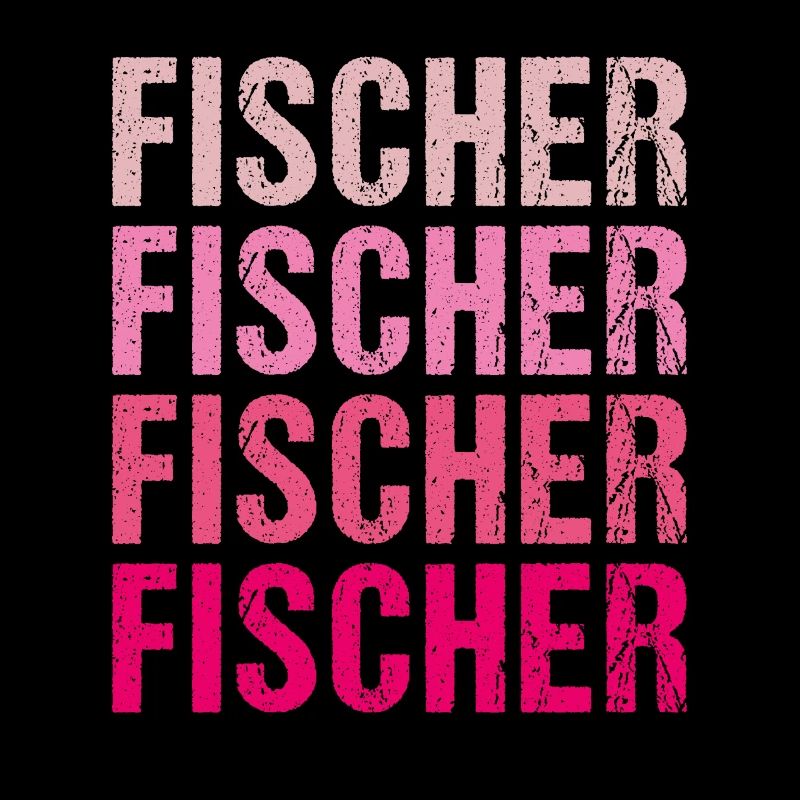 Fischer Retro Rosa Nachname Geschenkidee
