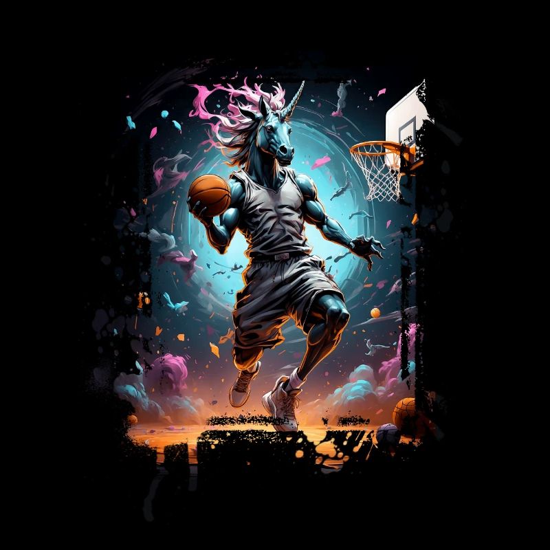 Basketball Einhorn Graffiti Splash