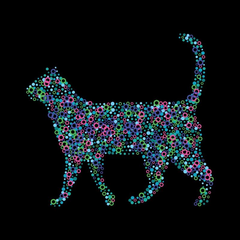 Abstract cat - designed using spots and circles