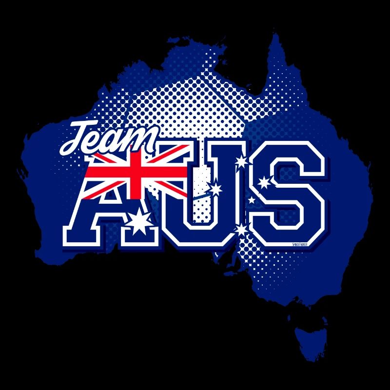 Team AUS map Australia with ball pattern