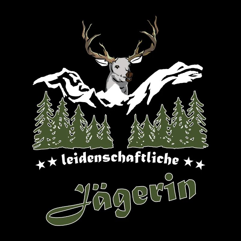 Jägerin Spruch Jagd Hirsch Geschenkidee
