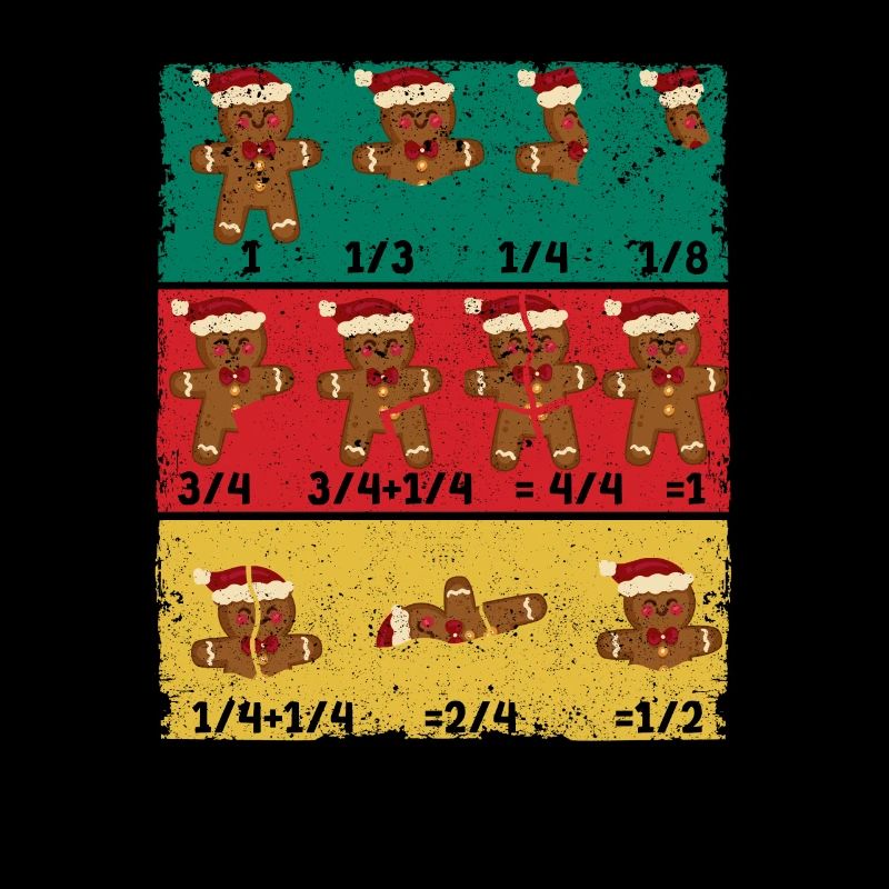 Weihnachten Math Lehrer Bruch Lebkuchen Cookie