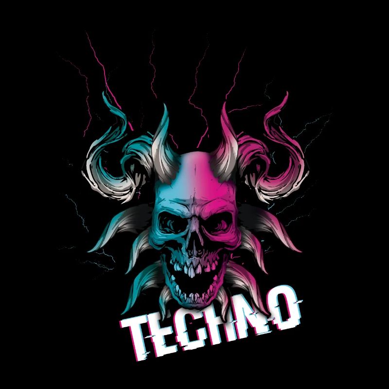 Skull Devil Raver Rave Hard Techno Dark Tekno