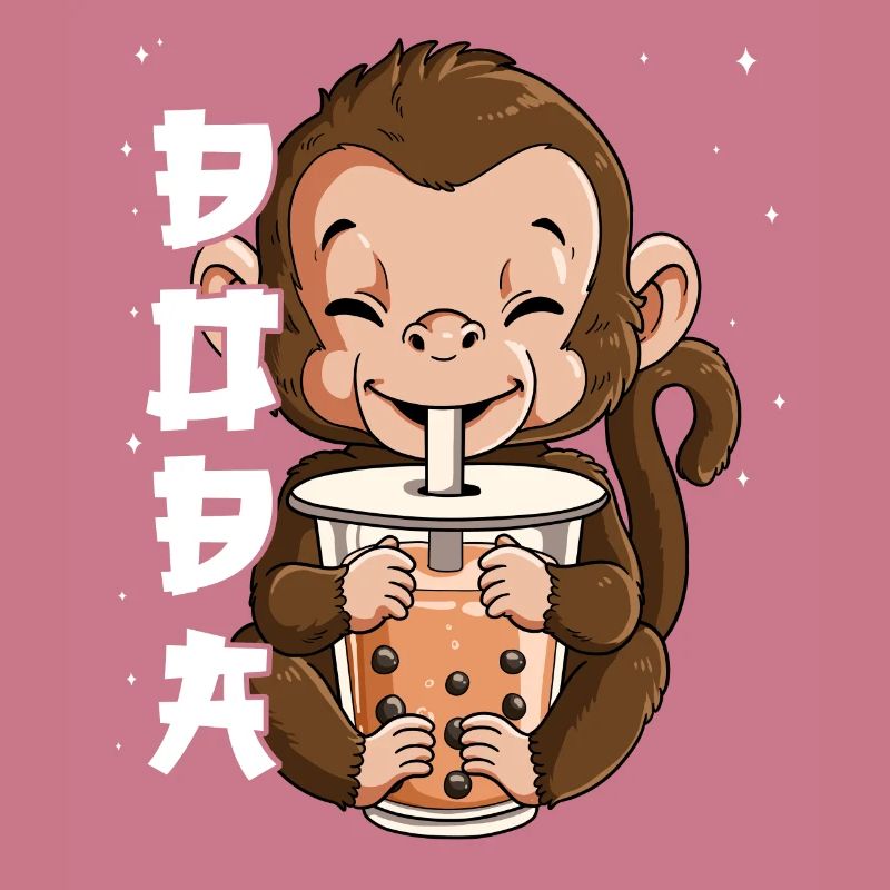 Boba Tea Monkey Bubble Tea