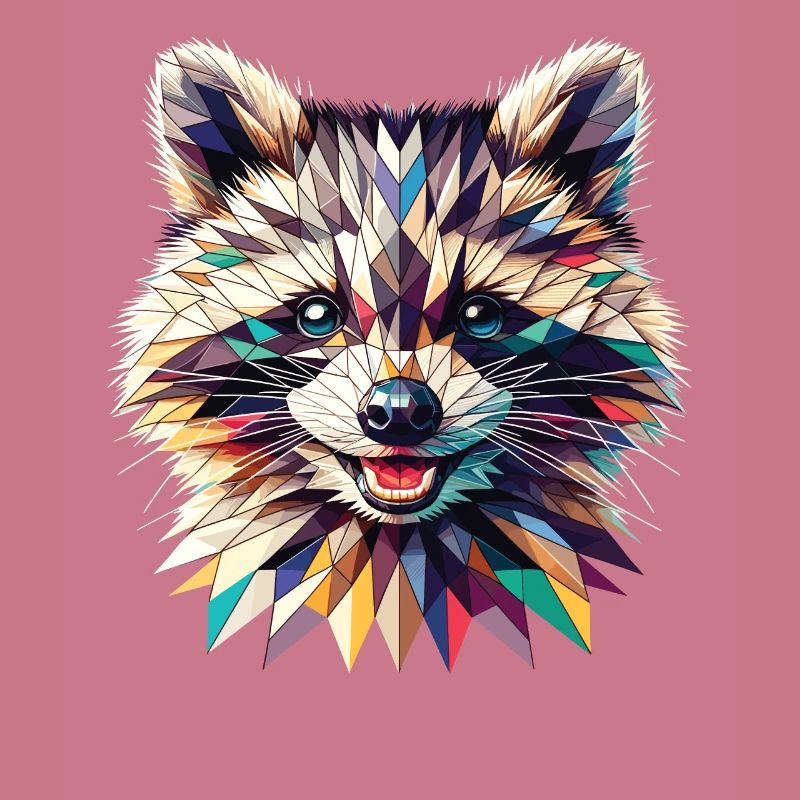 Polygon Waschbär Kunstwerk