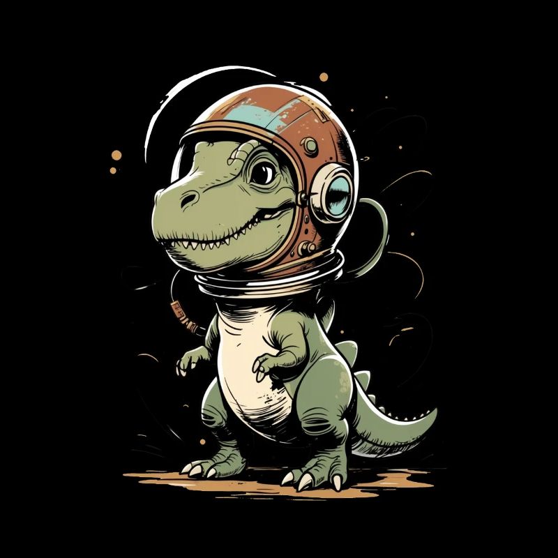 Mignon design de dinosaure T-Rex en astronaute dans le Ret