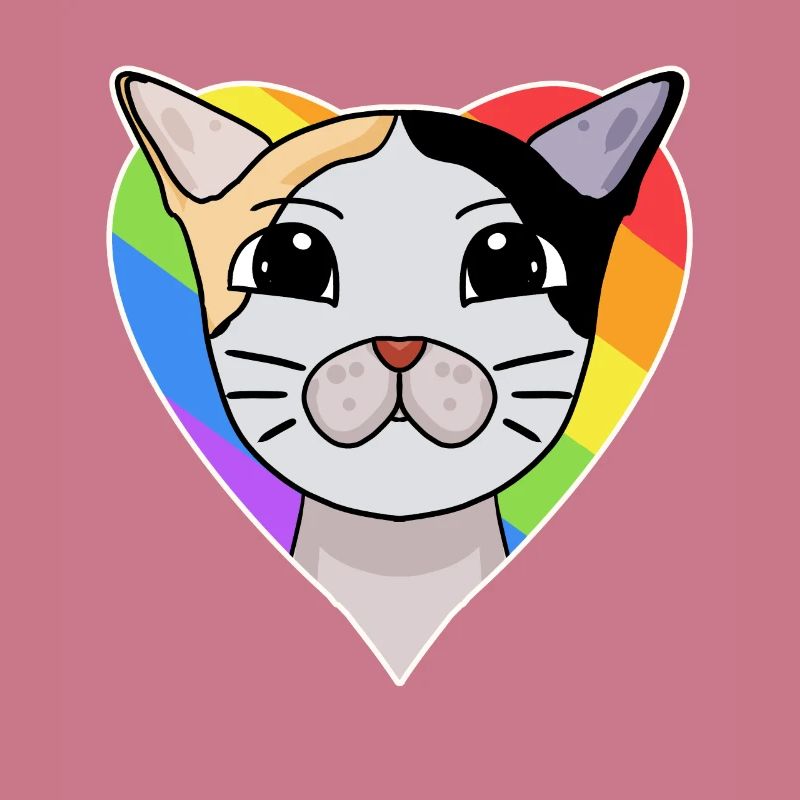 LGBT Katze Japanese Bobtail Regenbogen