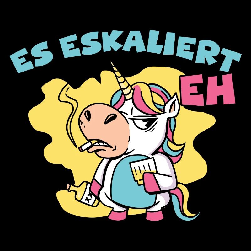 Party Spruch Trinkspruch Es Eskaliert Eh Einhorn