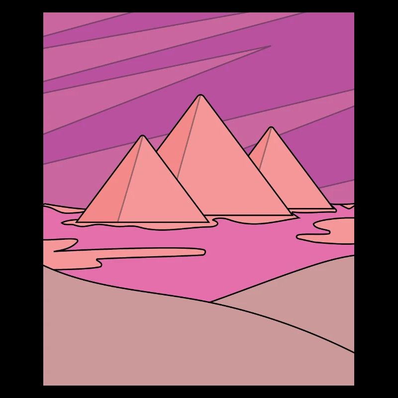 Retro Pyramid Desert Sun