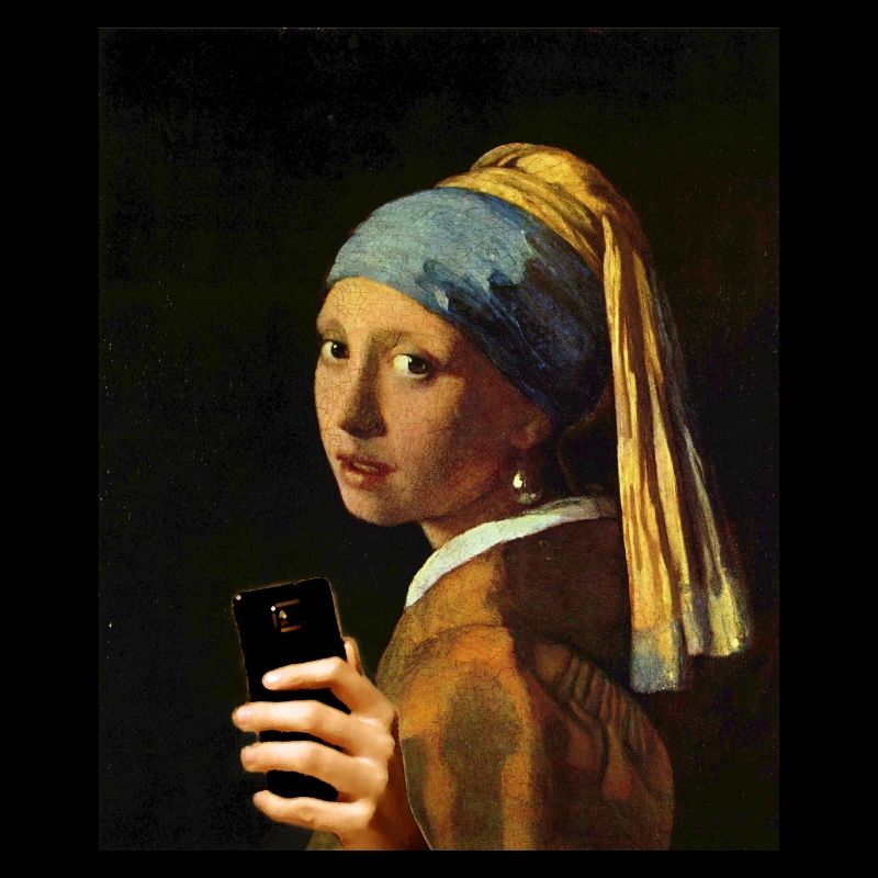 Vermeer Mädchen mit Perlenohrring und Smartphone