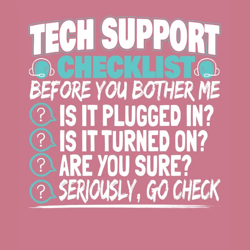 Tech Support Checklist Administrator technicien