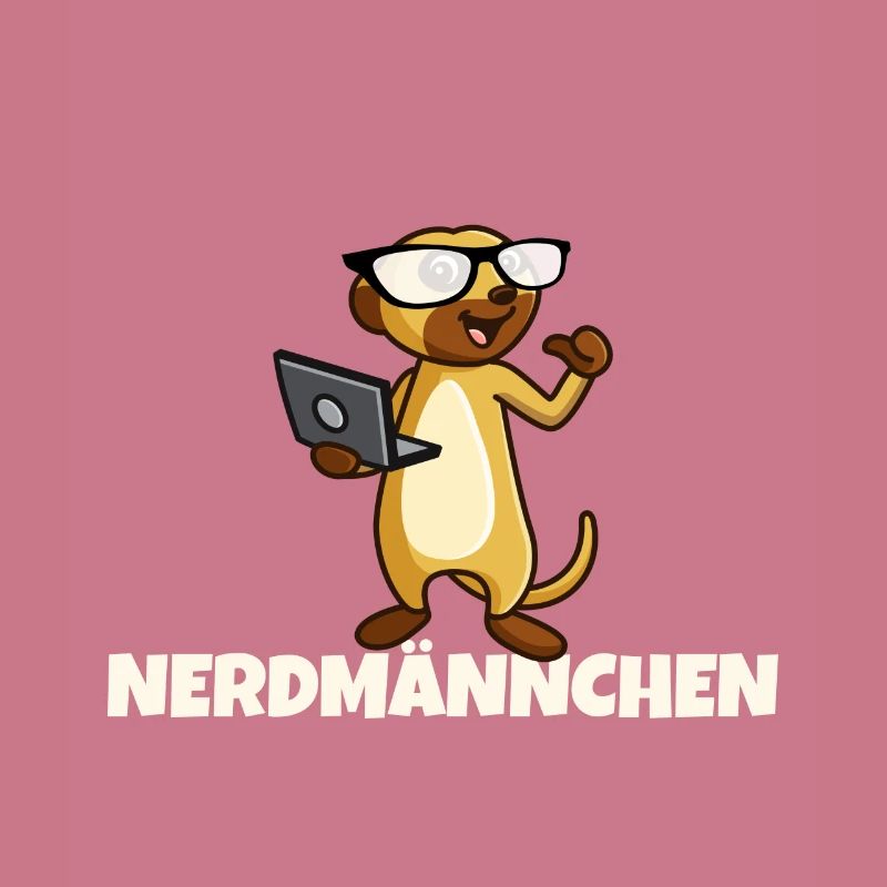 Nerd Erdmännchen mit Brille und Notebook Geschenk