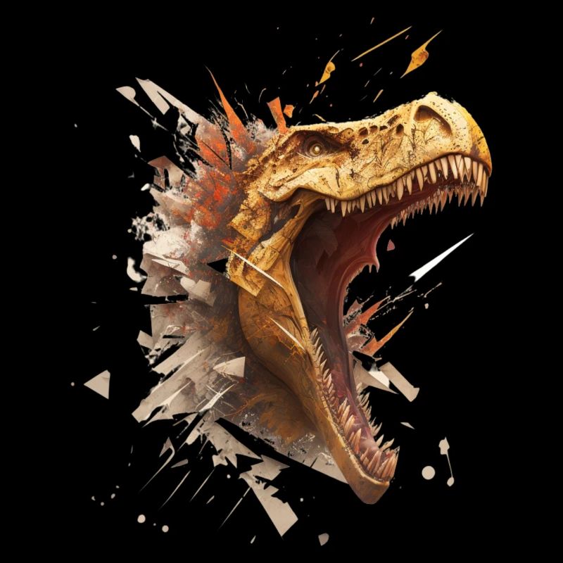 Dino agressif perce un mur.