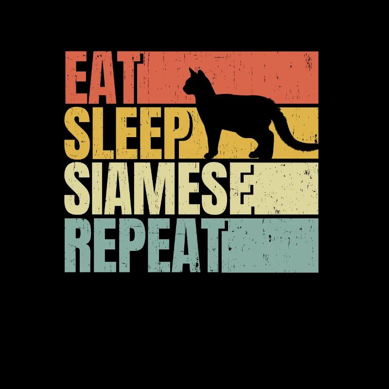 Manger dormir Siamois-chat répéter