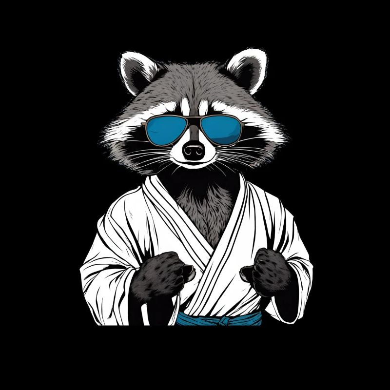 Waschbär Kampfsport Karate Judo MMA Geschenkidee