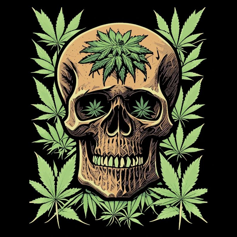 Conception du crâne et du cannabis de Coola