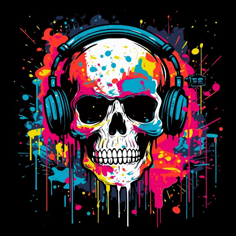 Graffiti Skull DJ – Urbane Musik, Explosionskunst