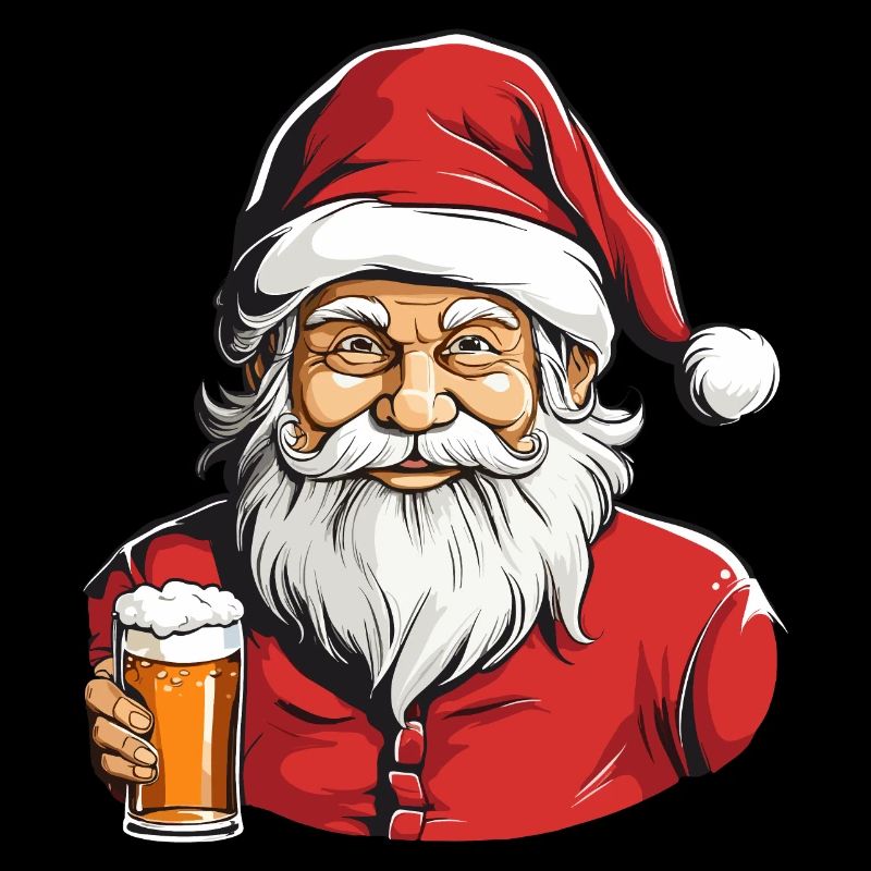 Biertrinkender Weihnachtsmann