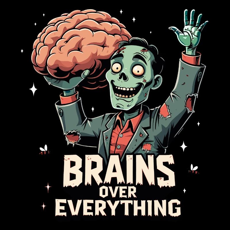 Brains Over Everything Zombie Design