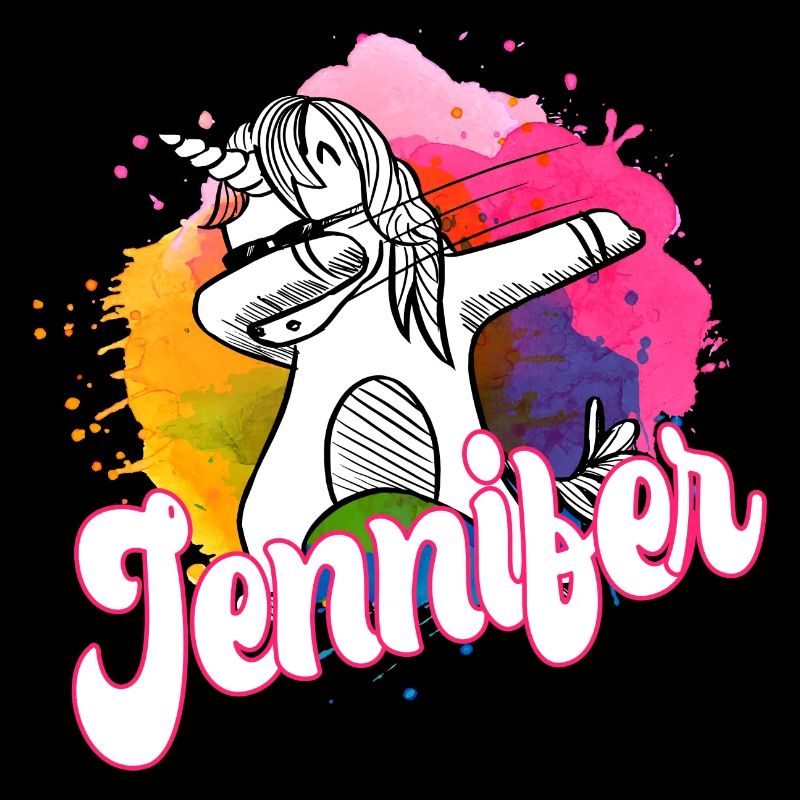 JENNIFER - Schöner Name mit dabbing Einhorn