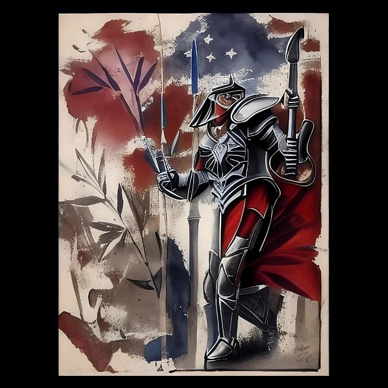 Guitar Warrior Samurai Poster