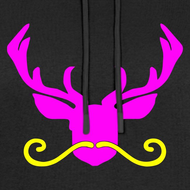Hirsch in pink mit gelbem Bart