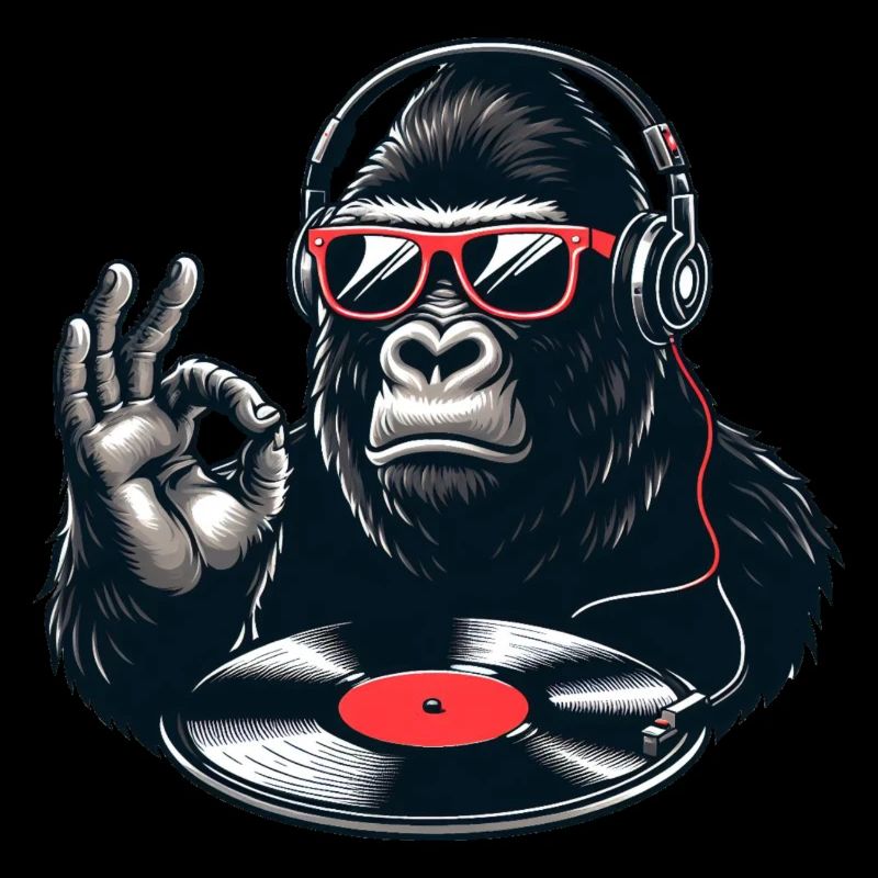 DJ Gorilla Ape beats with Record player and Vinyl