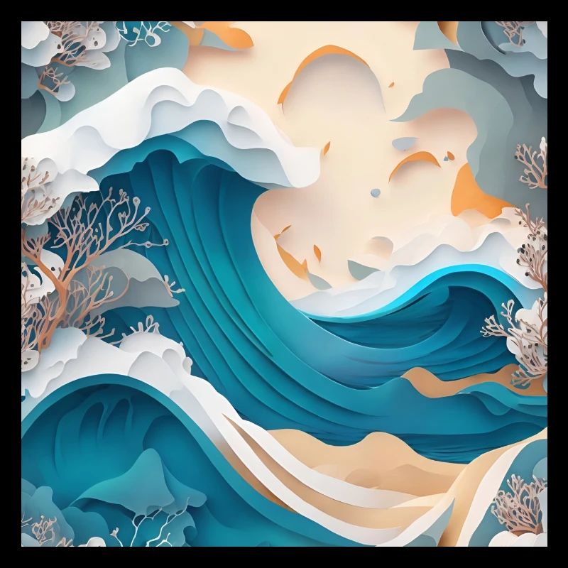 Papier 3D Tsunami