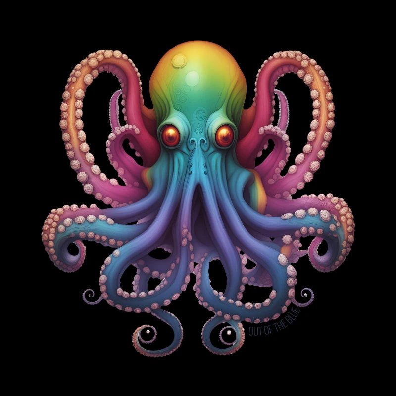 Hors du bleu Cthulhu Conception réfléchie de poulpe