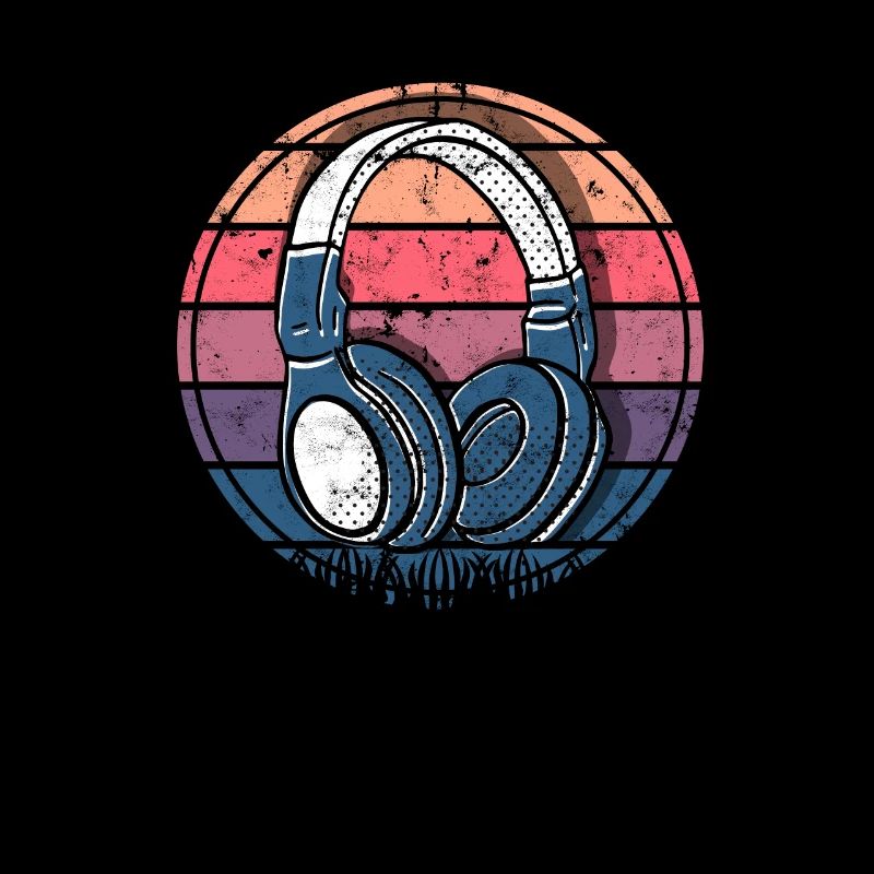 Kopfhörer mit retrofarbenem Hintergrund - DJ